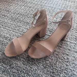 Taupe Block Heels